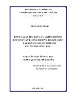 Đánh giá sự hài lòng của khách hàng đối với chất lượng dịch vụ khách hàng tại ngân hàng sacombank chi nhánh vũng tàu 