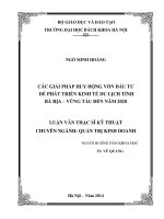 Các giải pháp huy động vốn đầu tư để phát triển kinh tế du lịch tỉnh bà rịa – vũng tàu đến năm 2020 