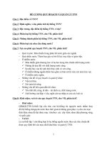 ĐỀ CƯƠNG QUY HOẠCH và QUẢN lý TNN