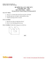 Đề kiểm tra 45 phút học kì 1 môn Công nghệ lớp 8 trường THCS Mỹ Bình, Long An năm 2015 - 2016