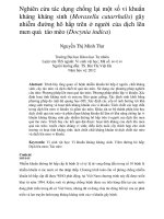 Nghiên cứu tác dụng chống lại một số vi khuẩn kháng kháng sinh (Moraxella catarrhalis) gây nhiễm đƣờng hô hấp trên ở ngƣời của dịch lên men quả táo mèo (Docynia indica)