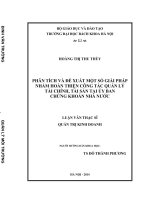 Phân tích và đề xuất một số giải pháp nhằm hoàn thiện công tác quản lý tài chính, tài sản tại ủy ban chứng khoán nhà nước 