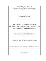 Phân tích và đề xuất các giải pháp nhằm hoàn thiện công tác thu bảo hiểm xã hội tại bảo hiểm xã hội tỉnh vĩnh phúc   