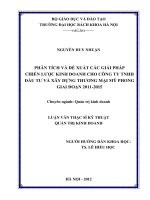 Phân tích và đề xuất các giải pháp chiến lược kinh doanh cho công ty TNHH đầu tư và xây dựng thương mại mỹ phong giai đoạn 2011   2015 