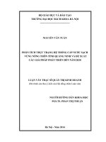 Phân tích thực trạng hệ thống cấp nước sạch vùng nông thôn tỉnh quảng ninh và đề xuất các giải pháp phát triển đến năm 2020 