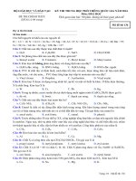 Đề thi chính thức môn hóa học kỳ thi THPT quốc gia 2016 mã đề 136 