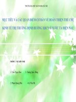 Mục tiêu và các quan điểm cơ bản vê hoàn thiện thể chế kinh tế thị trường định hướng XHCN