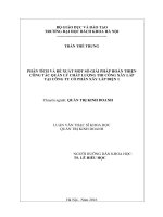 Phân tích và đề xuất một số giải pháp hoàn thiện công tác quản lý chất lượng thi công xây lắp tại công ty cổ phần xây lắp điện 1 