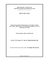 Một số giải pháp nhằm nâng cao chất lượng đấu thầu trong xây lắp ở sở giao thông vận tải tỉnh quảng ninh 