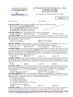 Đề thi thử THPT Quốc gia môn Sinh học trường Yên lạc  vĩnh phúc   lần 2 