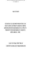 Xây dụng các giải pháp nhằm nâng cao chất lượng sản phẩm và dịch vụ trong kinh doanh dung dịch khoan của công ty TNHH MTV dung dịch khoan và dịch vụ giếng khoan DMC  