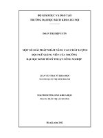 Một số giải pháp nhằm nâng cao chất lượng đội ngũ giáo viên của trường đại học kinh tế kỹ thuật công nghiệp 