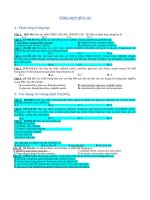 Đáp án TỔNG hợp hữu cơ trong đề thi đại học môn hóa