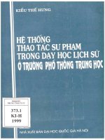 Hệ thống thao tác sư phạm trong dạy học lịch sử ở trường THPT