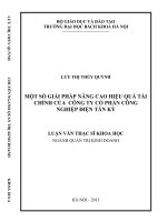 Một số giải pháp nâng cao hiệu quả tài chính của công ty cổ phần công nghiệp điện tân kỳ  