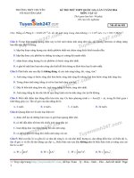 Đề thi thử THPT Quốc gia môn Vật lý trường THPT Chuyên võ nguyên giáp   lần 2 