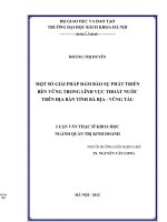 Một số giải pháp đảm bảo sự phát triển bền vững trong lĩnh vực thoát nước trên địa bàn tỉnh bà rịa   vũng tàu 