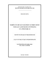 Nghiêu cứu đề xuất giải pháp cải thiện chỉ số năng lực cạnh tranh cấp tỉnh (PCI) của tỉnh nghệ an 