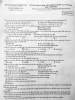 Đề thi chính thức môn sinh học kỳ thi THPT quốc gia 2016 mã đề 147 