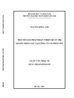 Một số hoàn thiện quản trị nguồn nhân lực tại công ty cổ phần FPT 