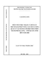 Phân tích thực trạng và đề xuất một số giải pháp nâng cao chất lượng quản lý vận hành lưới điện phân phối thành phố hạ long – tỉnh quảng ninh đến năm 2020 