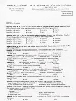 Đề thi chính thức môn tiếng anh kỳ thi THPT quốc gia 2016 mã đề 168 