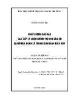 Chất lượng đào tạo cao cấp lý luận chính trị cho đội ngũ cán bộ lãnh đạo, quản lý trong giai đoạn hiện nay