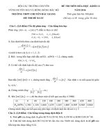 Đề thi duyên hải đồng bằng bắc bộ môn hóa lớp 11 năm 2016   đề đề xuất trường THPT chuyên bắc giang 