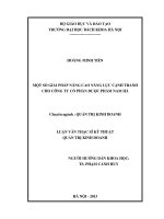 Một số giải pháp nâng cao năng lực cạnh tranh cho công ty cổ phần dược phẩm nam hà 