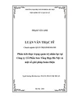 Phân tích thực trạng quản trị nhân lực tại công ty cổ phần sơn tổng hợp hà nội và một số giải pháp hoàn thiện 
