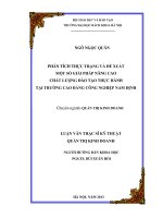 Phân tích thực trạng và đề xuất một số giải pháp nâng cao chất lượng đào tạo thực hành tại trường cao đẳng công nghiệp nam định 