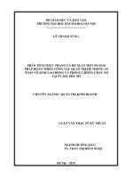 Phân tích thực trạng và đề xuất một số giải pháp hoàn thiện công tác quản trị hệ thống ATVSLĐ PCCN tại PV OIL phu my 