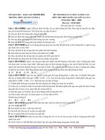 Đề thi thử THPT Quốc gia môn Sinh học trường Quảng xương   thanh hóa   lần 2 