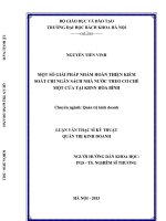 Một số giải pháp nhằm hoàn thiện kiểm soát chi ngân sách nhà nước theo cơ chế một cửa tại kho bạc nhà nước hòa bình 