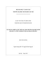 Xây dựng chiến lược nhân sự cho trường đại học kinh doanh và công nghệ hà nội giai đoạn 2010 2015 