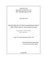 Hội liên hiệp phụ nữ tỉnh nam định trong kháng chiến chống pháp từ năm 1945 đến năm 1954 