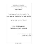 Hoàn thiện công tác quản lý thi công công trình tại tổng công ty xây dựng Lũng Lô