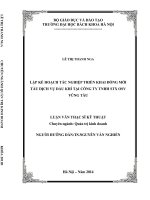 Lập kế hoạch tác nghiệp triển khai đóng mới tàu dịch vụ dầu khí tại công ty TNHH STX OSV Vũng Tàu