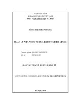 Quản lý nhà nước về du lịch ở tỉnh hà giang 