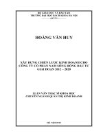 Xây dựng chiến lược kinh doanh cho công ty cổ phần nam sông hồng đầu tư giai đoạn 2012   2020 