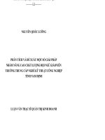 Phân tích và đề xuất một số giải pháp nhằm nâng cao chất lượng đội ngũ giáo viên trường chung cấp nghề kỹ thuật công nghiệp tỉnh nam định  