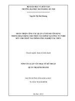 Hoàn thiện Công tác quản lý rủi ro tín dụng trong hoạt động Cho thuê tài chính tại Công ty TNHH MTV Cho thuê tài chính Công nghiệp tàu thủy