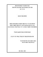 Phân tích hoạt động dịch vụ và giải pháp phát triển dịch vụ ngân hàng bán lẻ tại ngân hàng TMCP đầu tư và phát triển ninh bình 