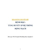 BỆNH HỌC: TĂNG HUYẾT ÁP HỆ THỐNG ĐỘNG MẠCH