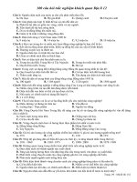 100 câu hỏi trắc nghiệm khách quan địa lí lớp 12 