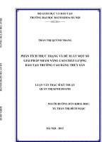 Phân tích thực trạng và đề xuất một số giải pháp nhằm nâng cao chất lượng đào tạo trường cao đẳng thủy sản  