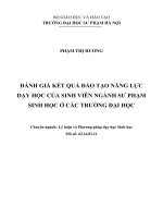 Đánh giá kết quả đào tạo năng lực dạy học của sinh viên ngành sư phạm Sinh học ở các trường đại học