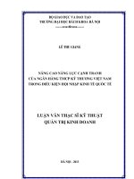 Nâng cao năng lực cạnh tranh của ngân hàng thương mại cổ phần kỹ thương việt nam trong điều kiện hội nhập kinh tế quốc tế 