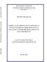 Nghiên cứu quá trình xây dựng, triển khai và đề xuất giải pháp duy trì hệ thống quản lý chất lượng và ISO 9001 2008 trong công ty vắc xin và sinh phẩm số 1 