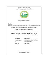 Đánh giá thực trạng công tác quản lý nhà nước về môi trường tại thành phố bắc giang   tỉnh bắc giang từ 2013 2014